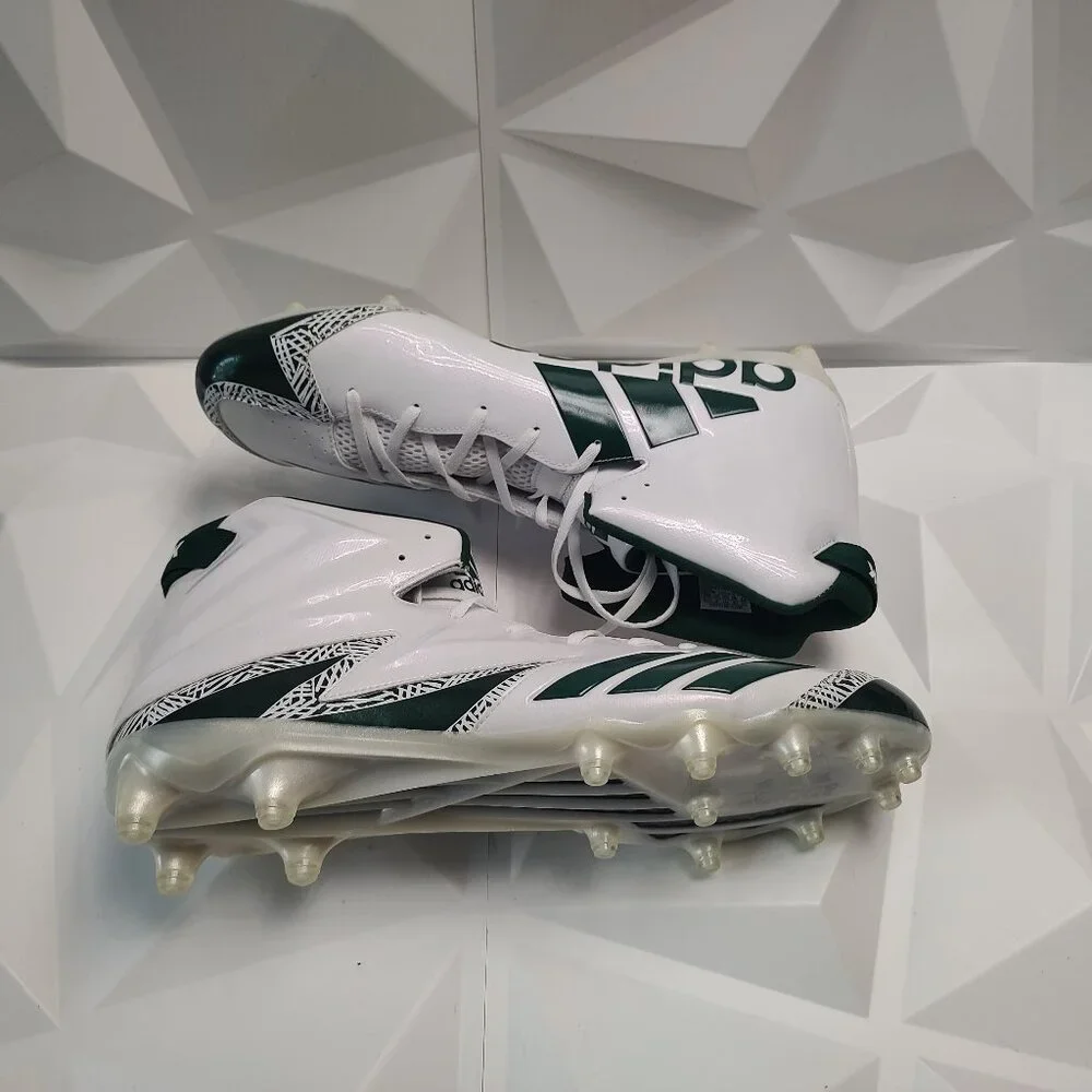 Adidas Mens Football Cleats 17 White Green Shoe Lacrosse Freak X Carbon High - Picture 3 of 15
